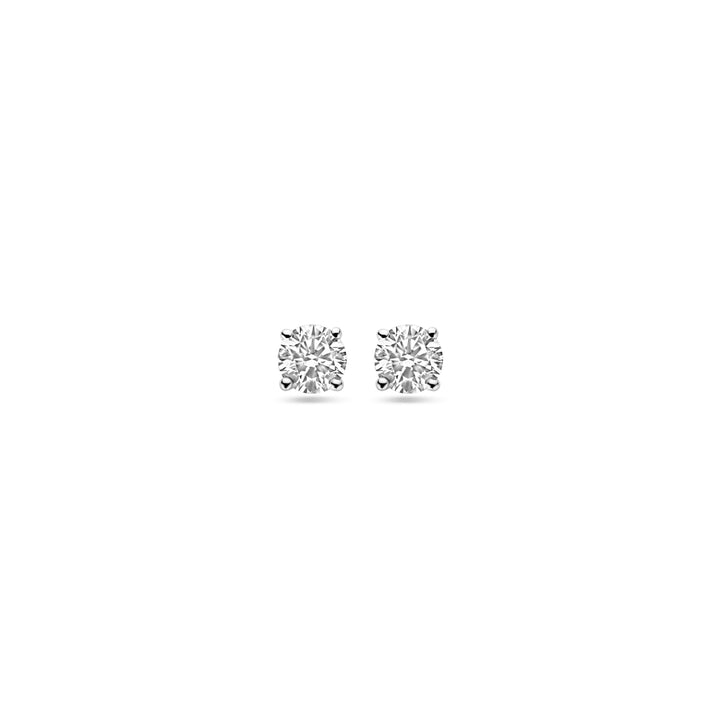 Facette - 14krt witgouden oorstekers met LG diamant 0,50ct GHSI | 4,0mm