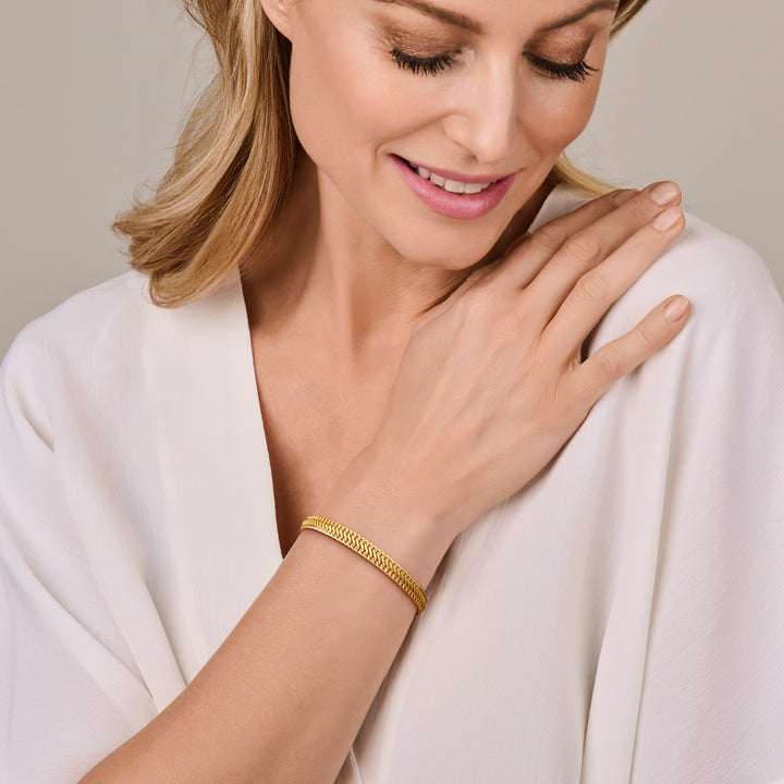 Silgold armband dubbel gourmette 6,5mm | 18,5cm