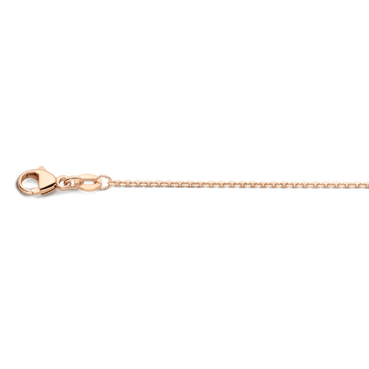 18krt roségouden lengtecollier anker gediamanteerd 1.1mm | 41-43-45cm