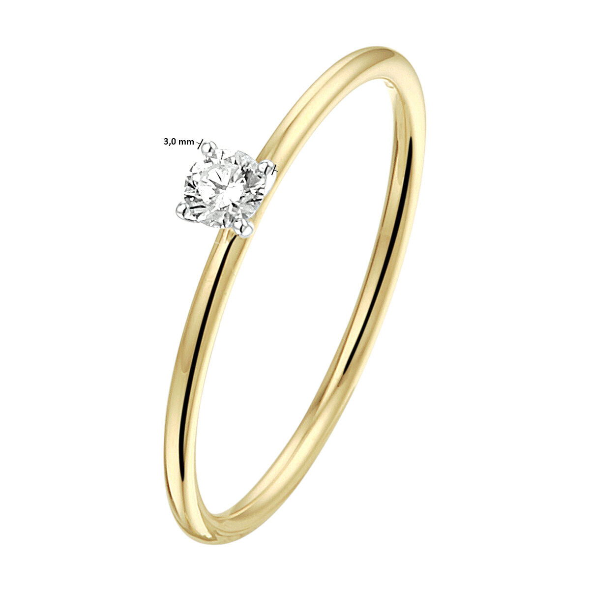 14kt bicolor gouden ring briljant 0.10 ct