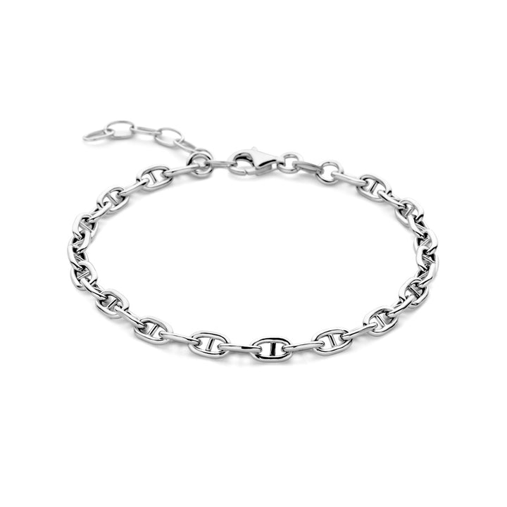 Zilveren armband marine ronde buis 4,0mm | 16+3cm