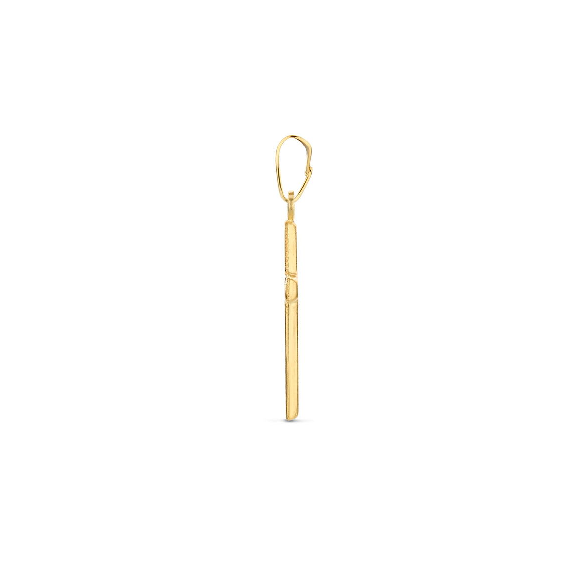 14krt geelgouden hanger kruis gehamerd 18x12mm