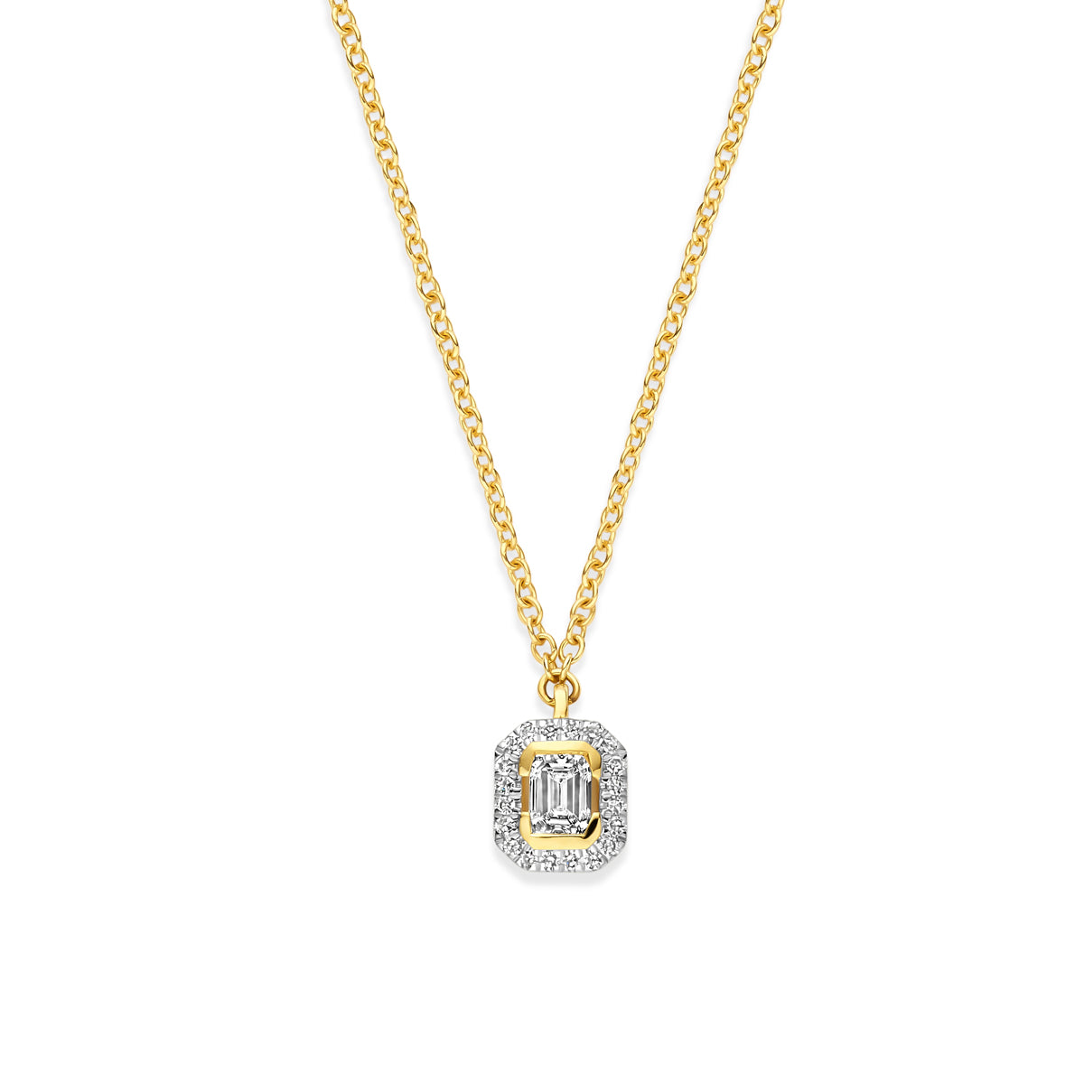 14krt geelgouden collier met diamant 0.255ct HSI | 1,3mm | 40-42-45cm