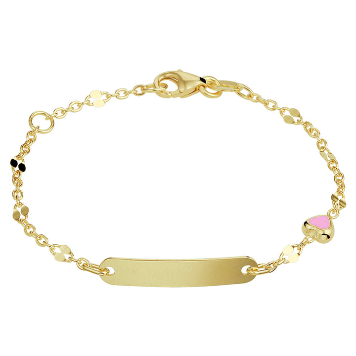 14krt geelgouden graveerarmband hart plaat 4mm | 11-13cm