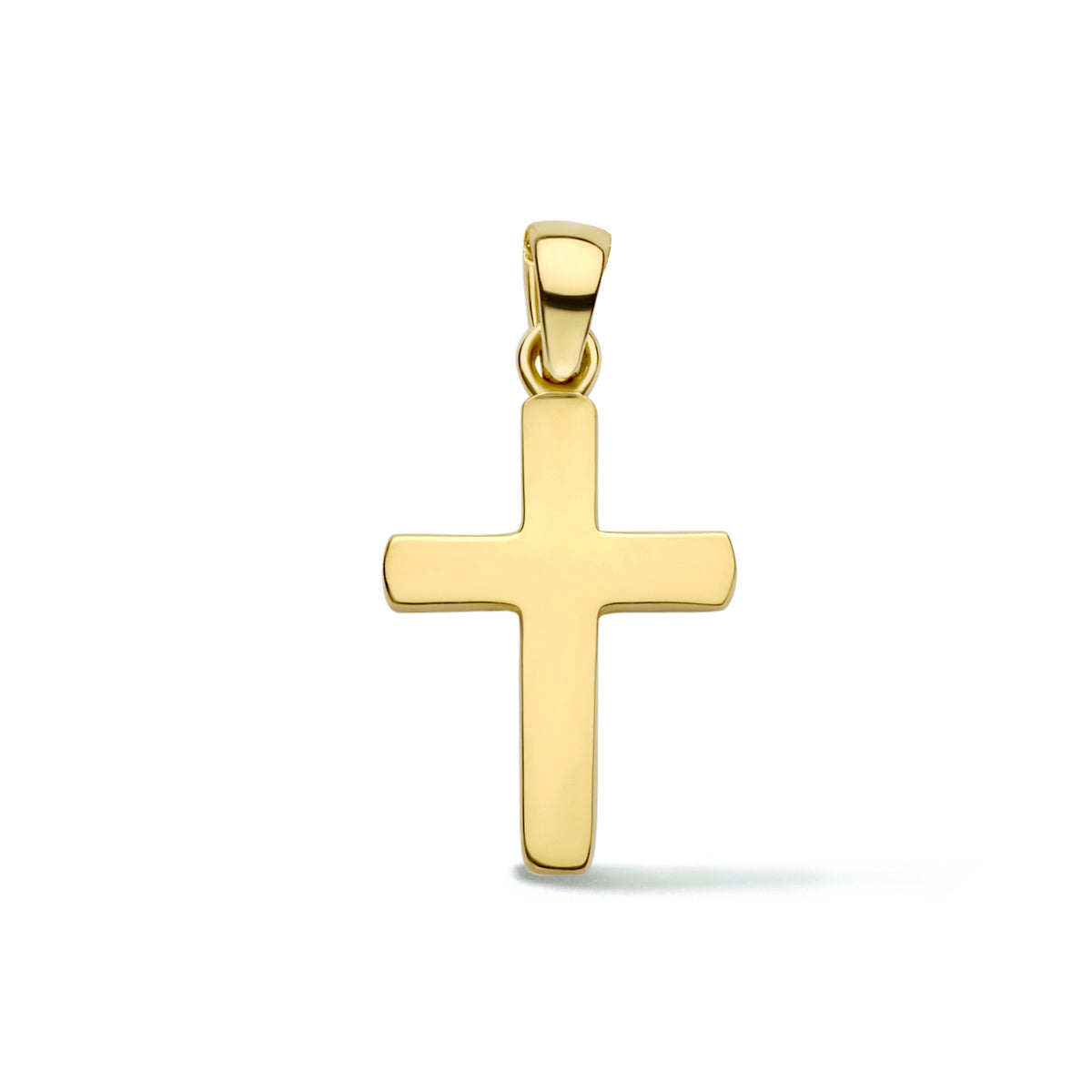 14krt geelgouden hanger kruis 15.5x11mm