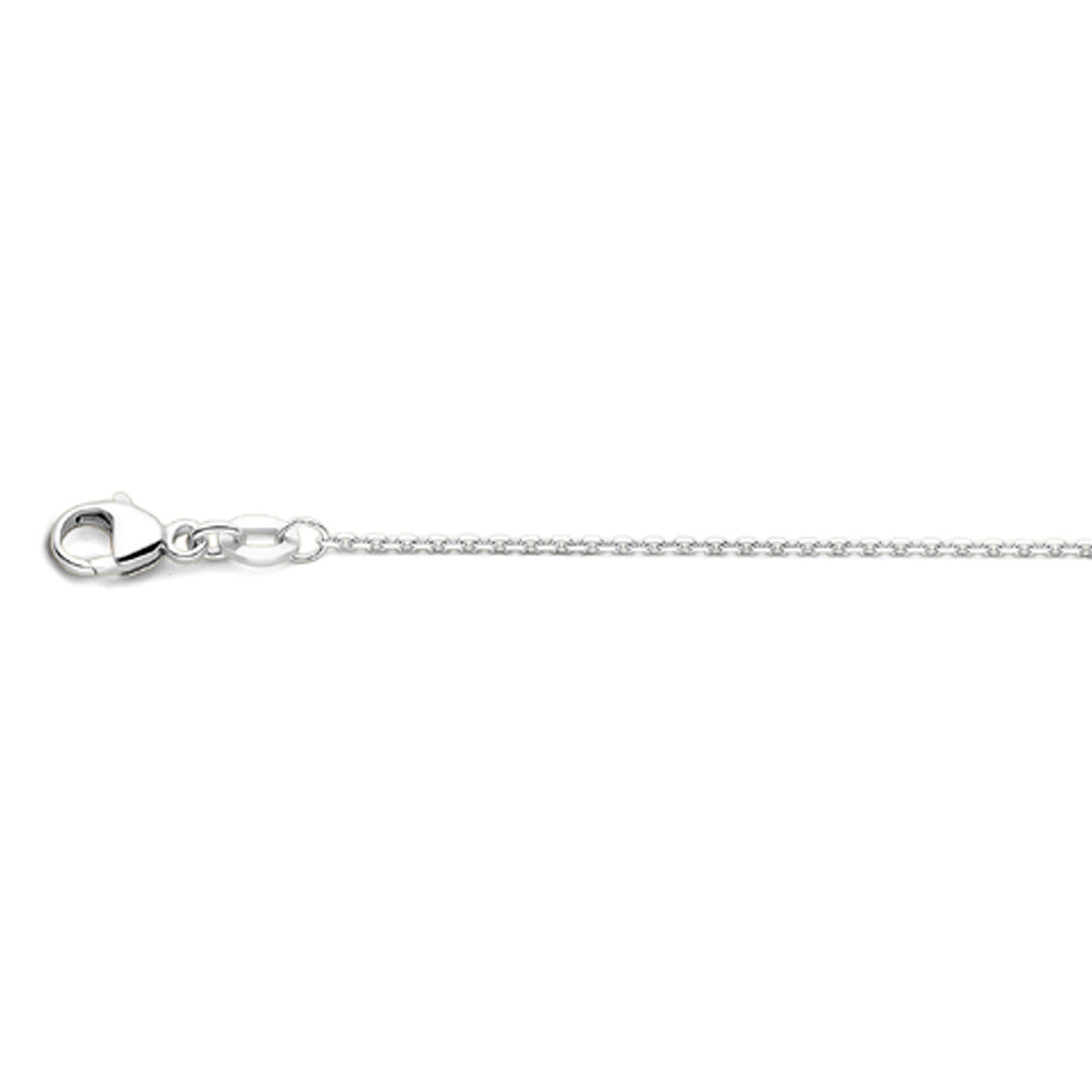 18krt witgouden lengtecollier anker gediamanteerd 1.1mm | 41-43-45cm