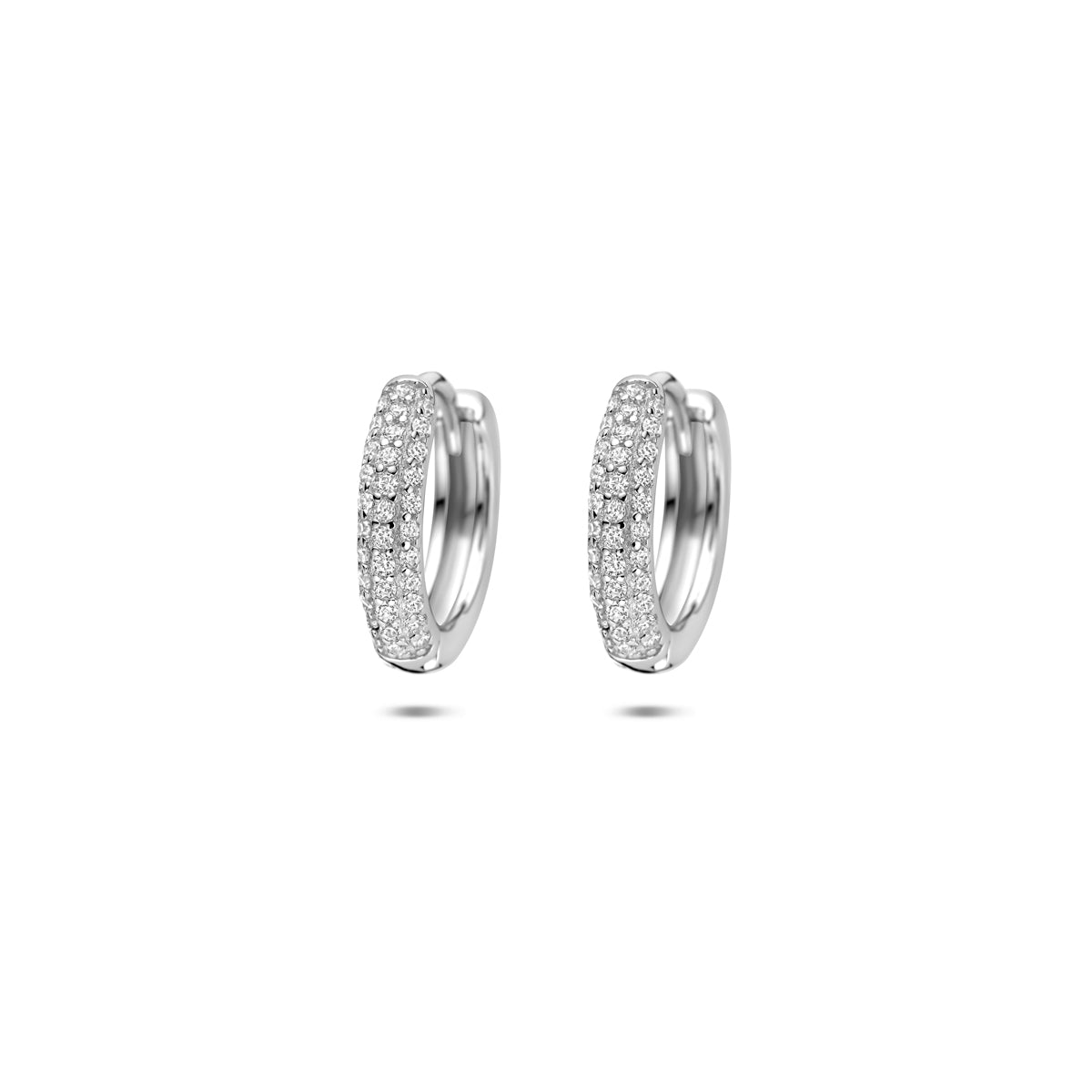 Zilveren klapoorringen zirkonia | 13.5x3mm
