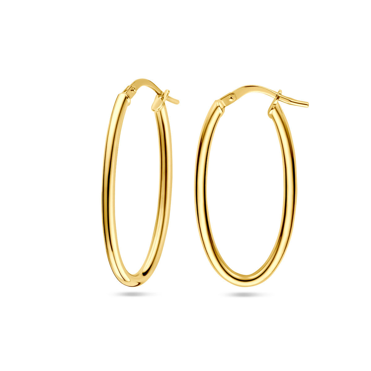 Silgold oorringen ovaal ronde buis | 34*2mm