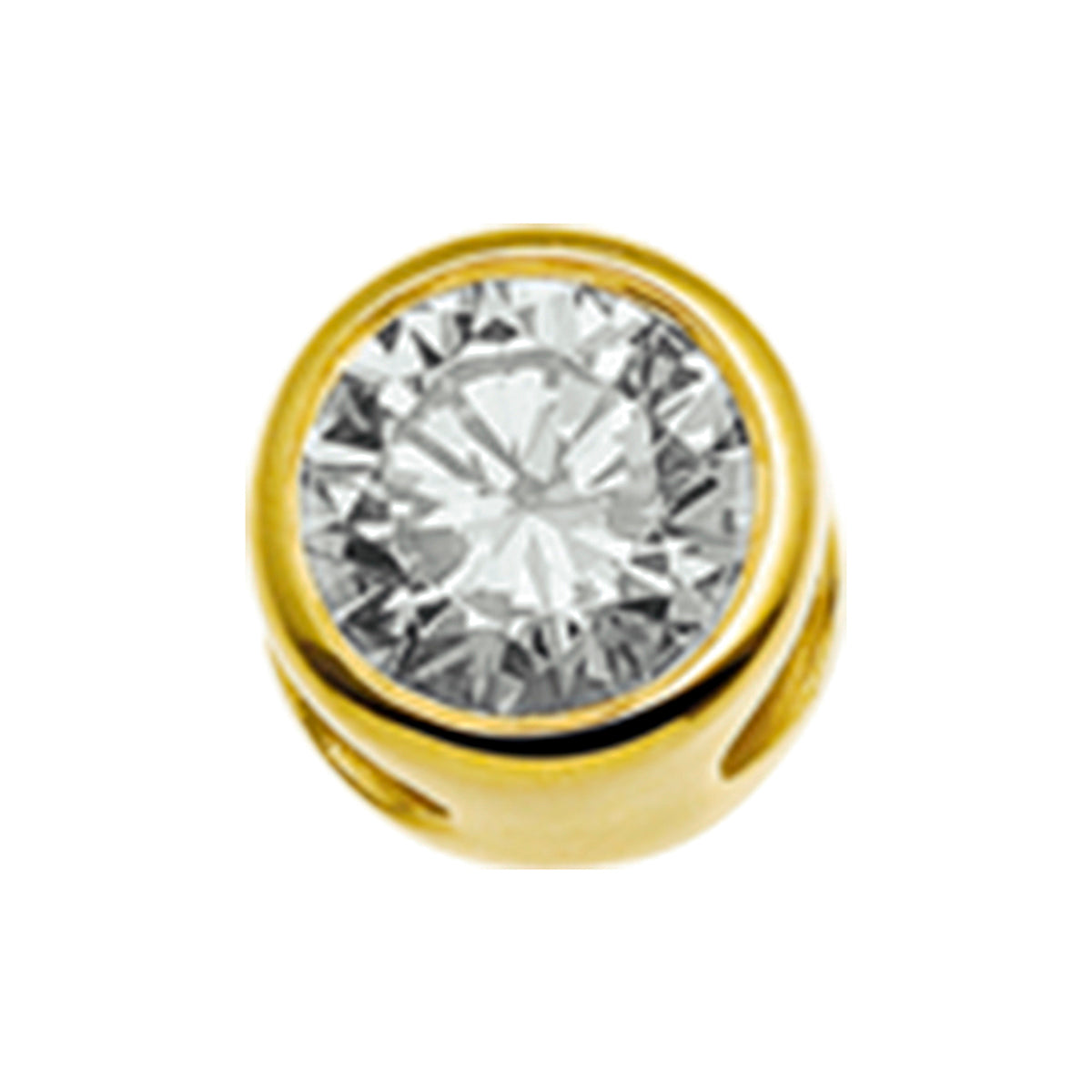 14krt geelgouden hanger met zirconia 7mm