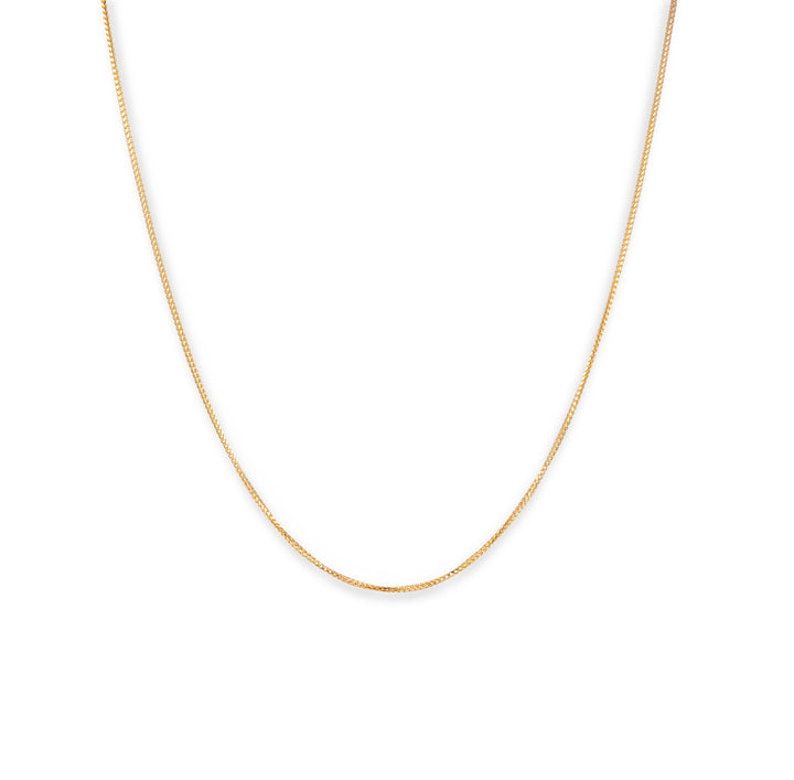 Monzario - 14krt geelgouden lengtecollier Palmier vierkant 45cm | 1.2mm
