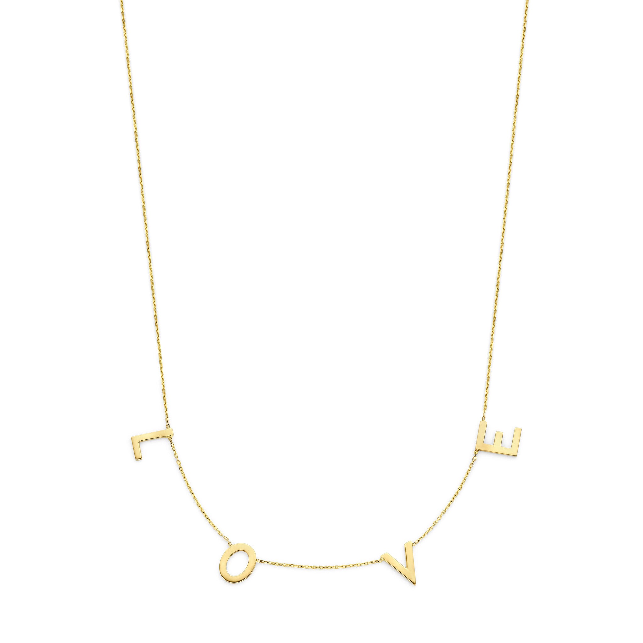 Just Franky - 14krt geelgouden LOVE collier | 40-41-42cm