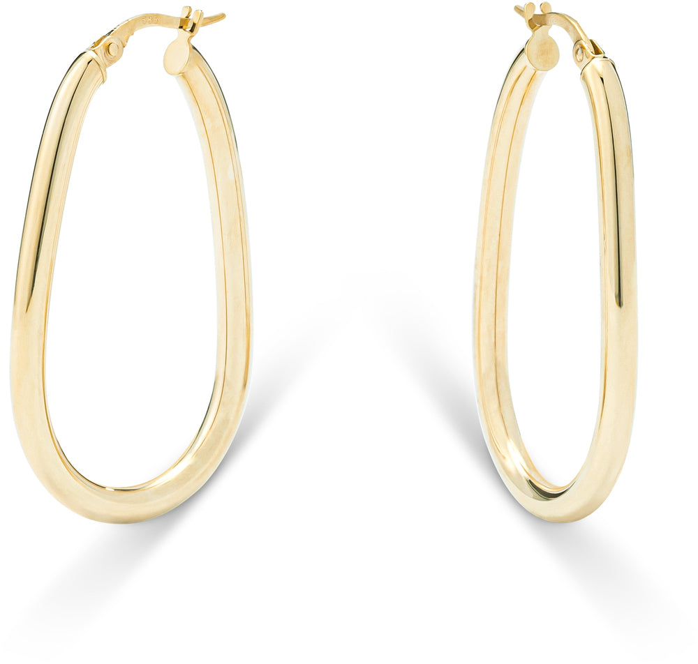14krt geelgouden oorringen 3mm | 40x23mm