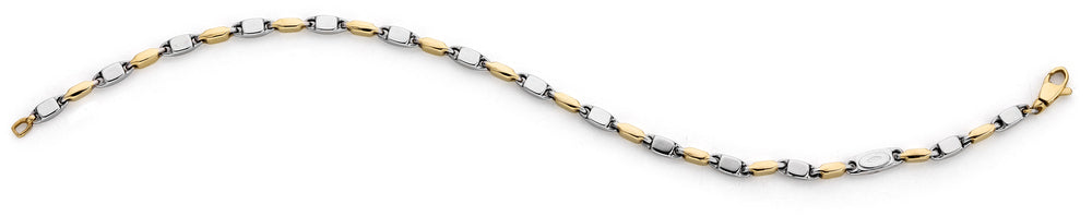 Monzario - 14krt bicolor gouden armband 3.0mm | 19,5cm