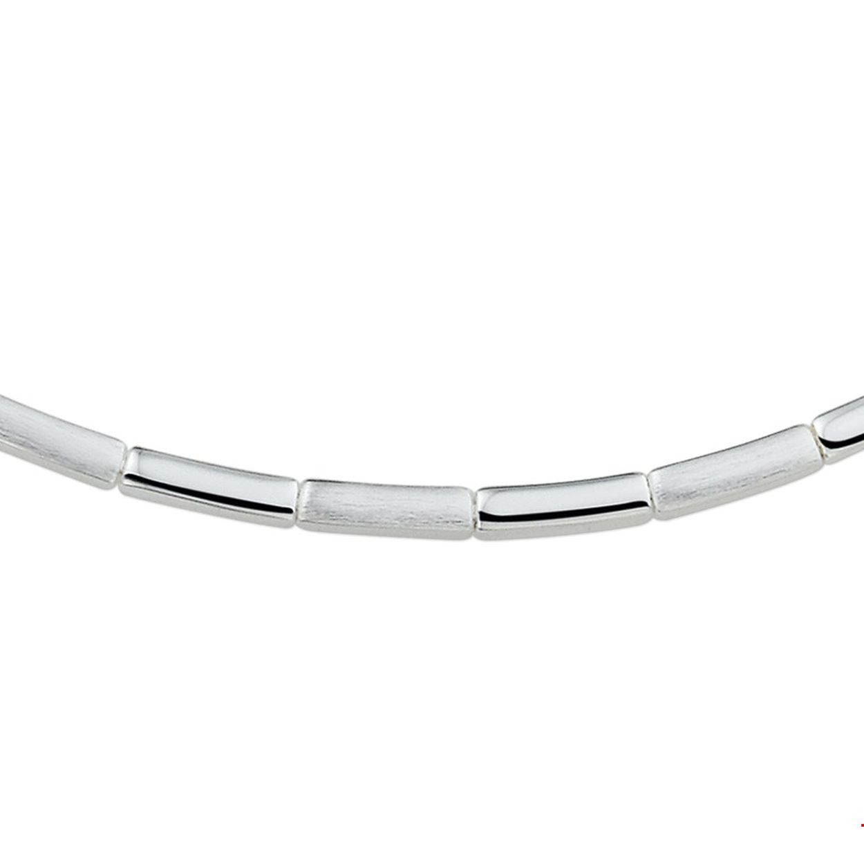 Zilveren collier poli/mat 3.5mm | 50cm