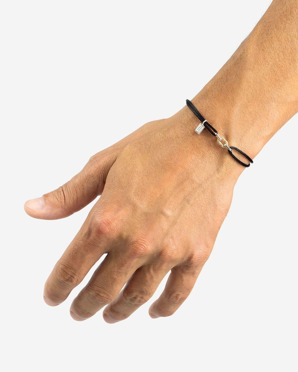 BUDDHATOBUDDHA - Armband Katja Link bicolor koord zwart | M