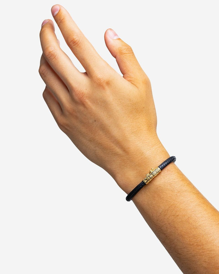 BUDDHATOBUDDHA - Armband Ellen verguld leer zwart | E