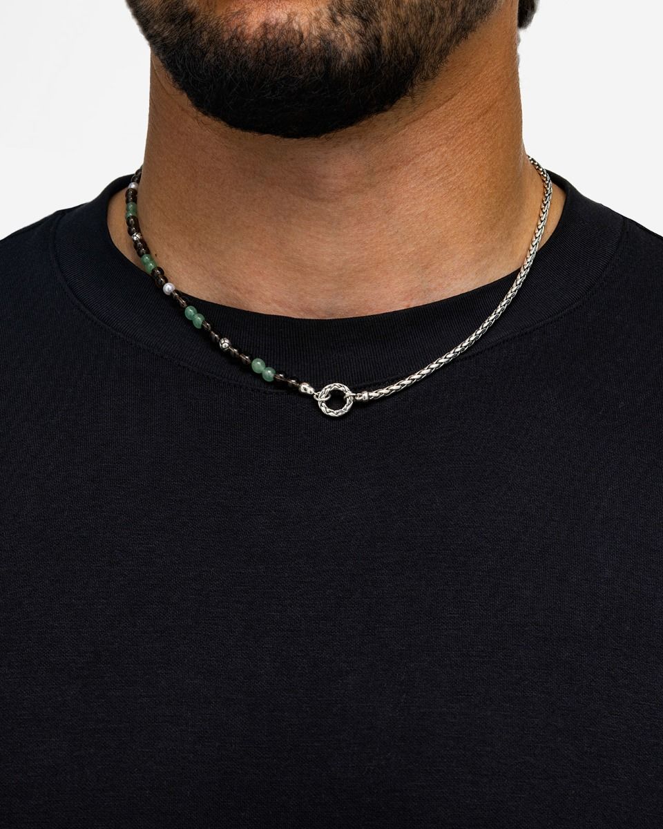 BUDDHATOBUDDHA - Ketting Spirit bead avernturine smokey quartz | 45cm