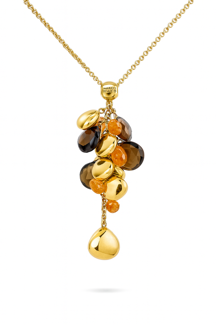 18krt geelgouden collier met granaat | Marco Bicego  | 42cm