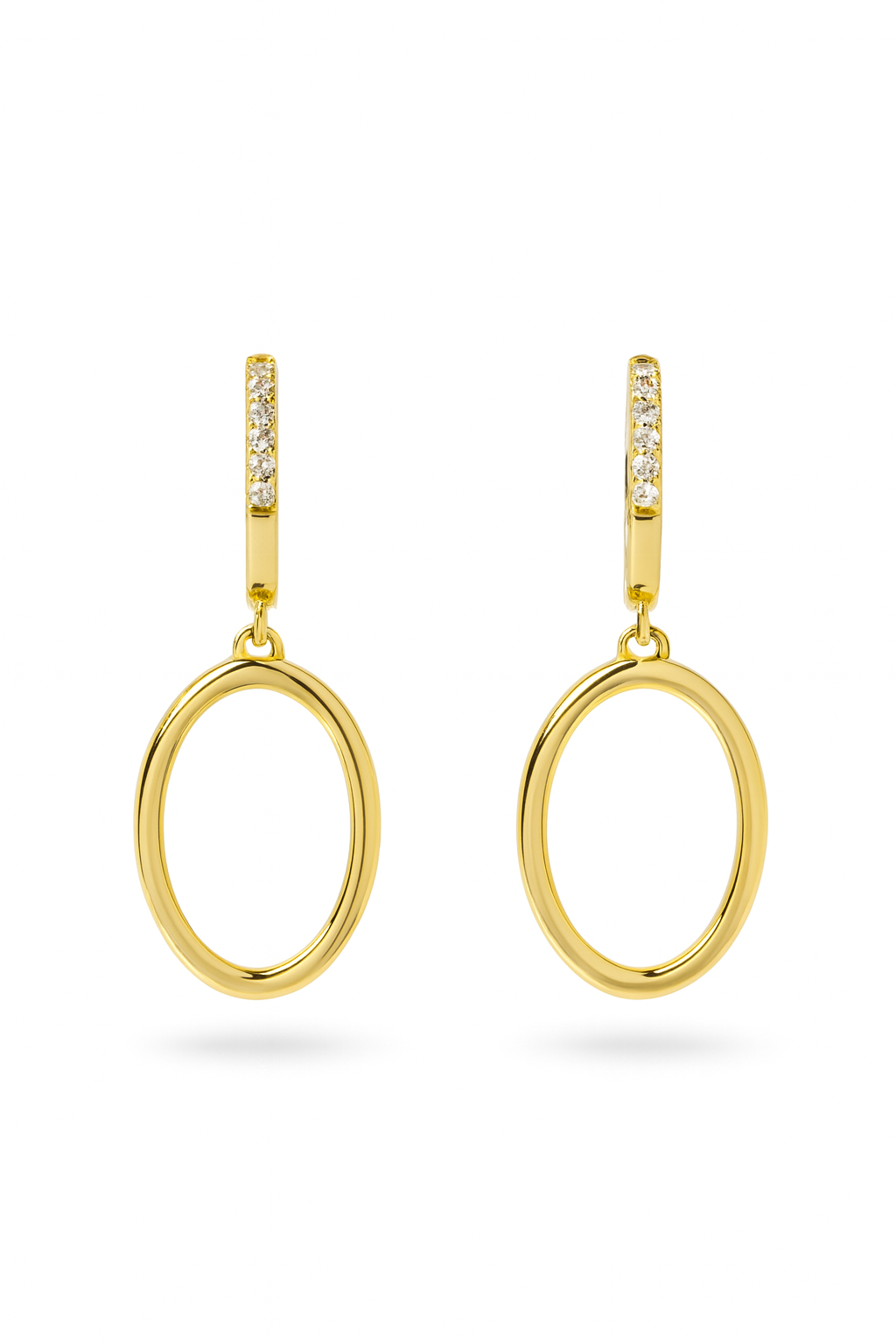 14krt geelgouden oorhangers met diamant 0.05ct HSI