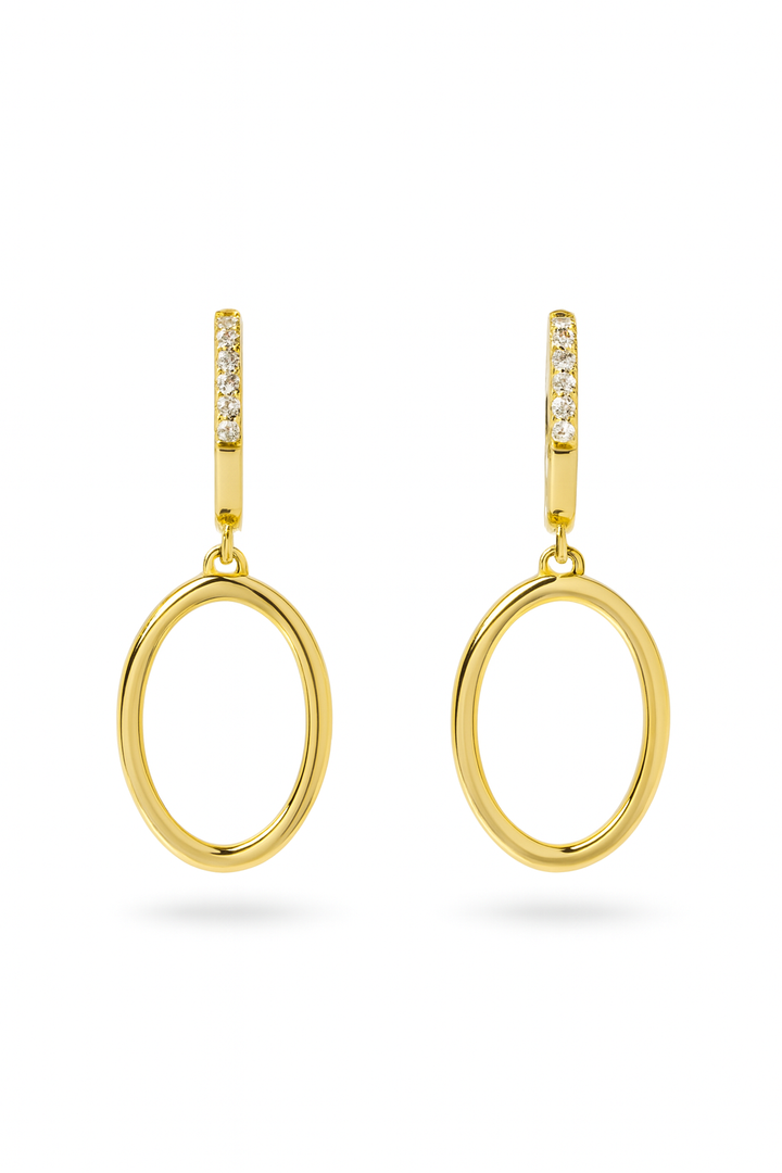 14krt geelgouden oorhangers met diamant 0.05ct HSI