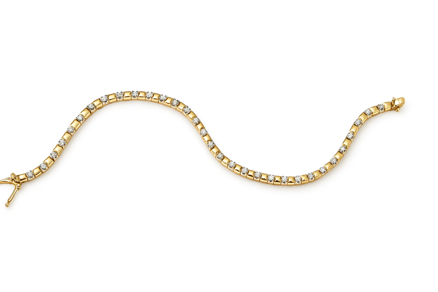 14krt bicolor gouden armband met briljant 31-1.58ct HSI | 19cm
