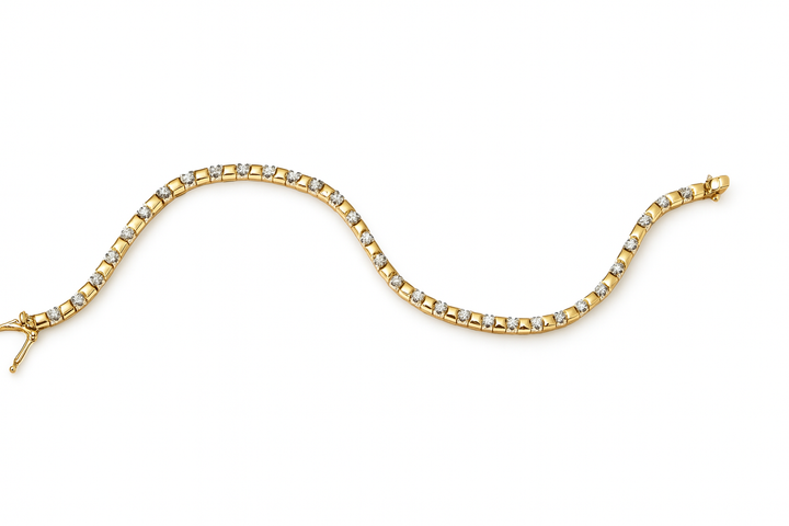 14krt bicolor gouden armband met briljant 31-1.58ct HSI | 19cm