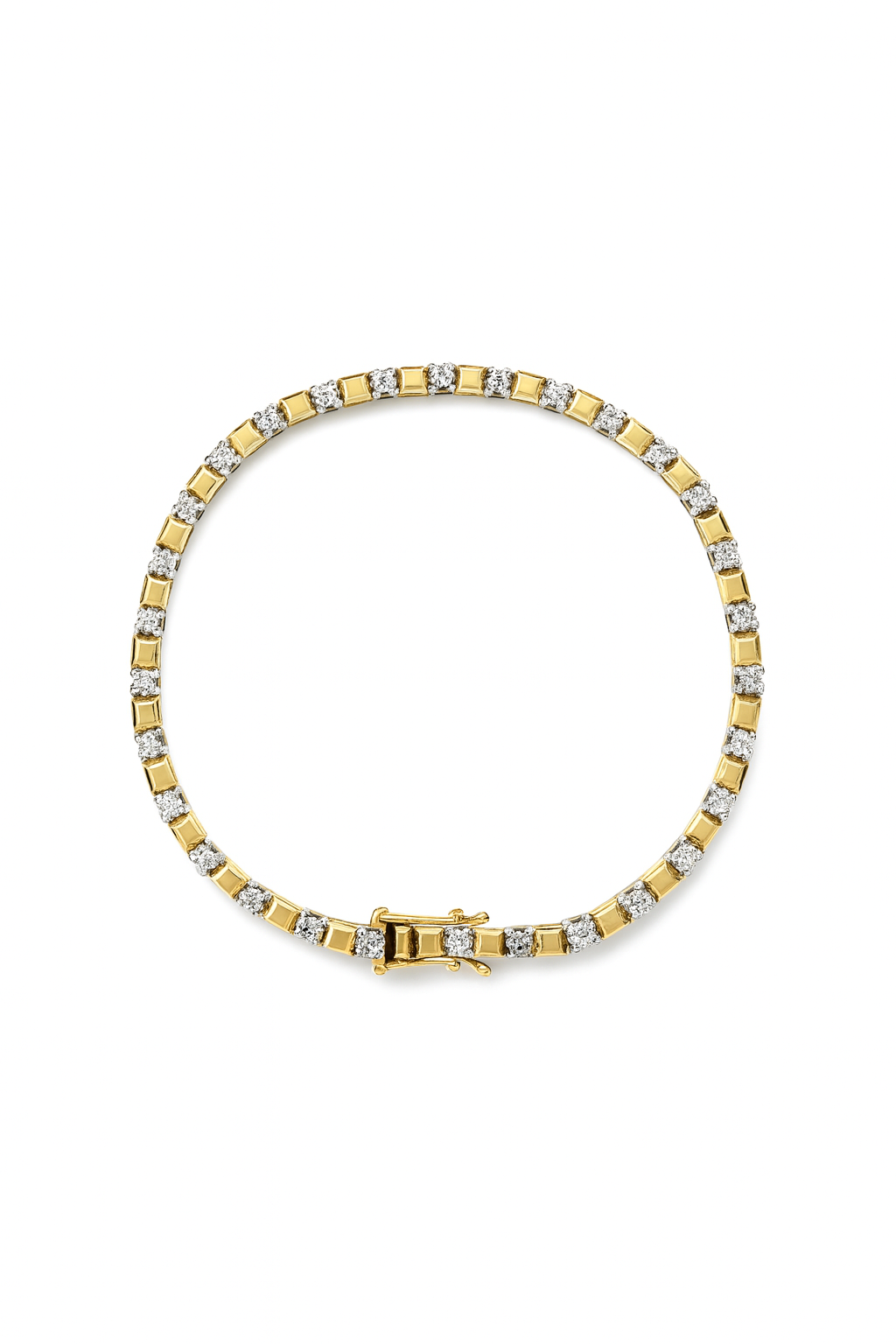 14krt bicolor gouden armband met briljant 31-1.58ct HSI | 19cm