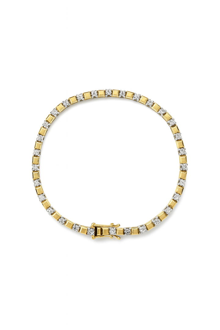 14krt bicolor gouden armband met briljant 31-1.58ct HSI | 19cm
