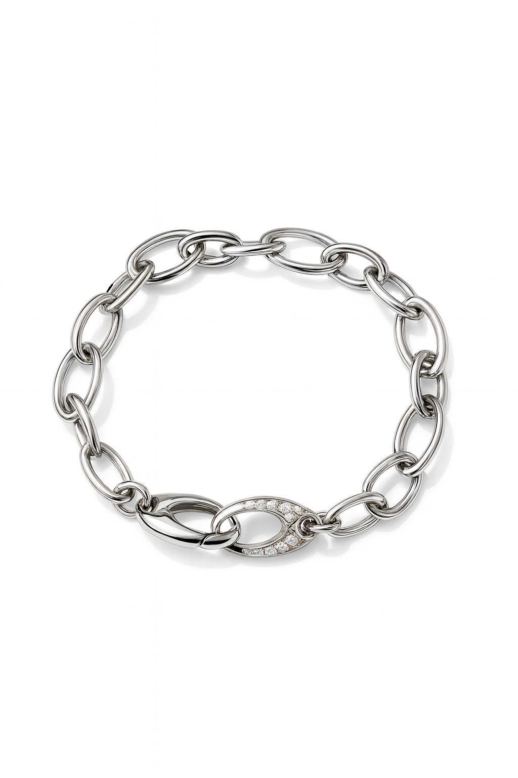 14krt witgouden armband met briljant 0.22ct HSI | 20cm