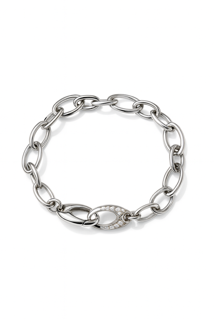 14krt witgouden armband met briljant 0.22ct HSI | 20cm