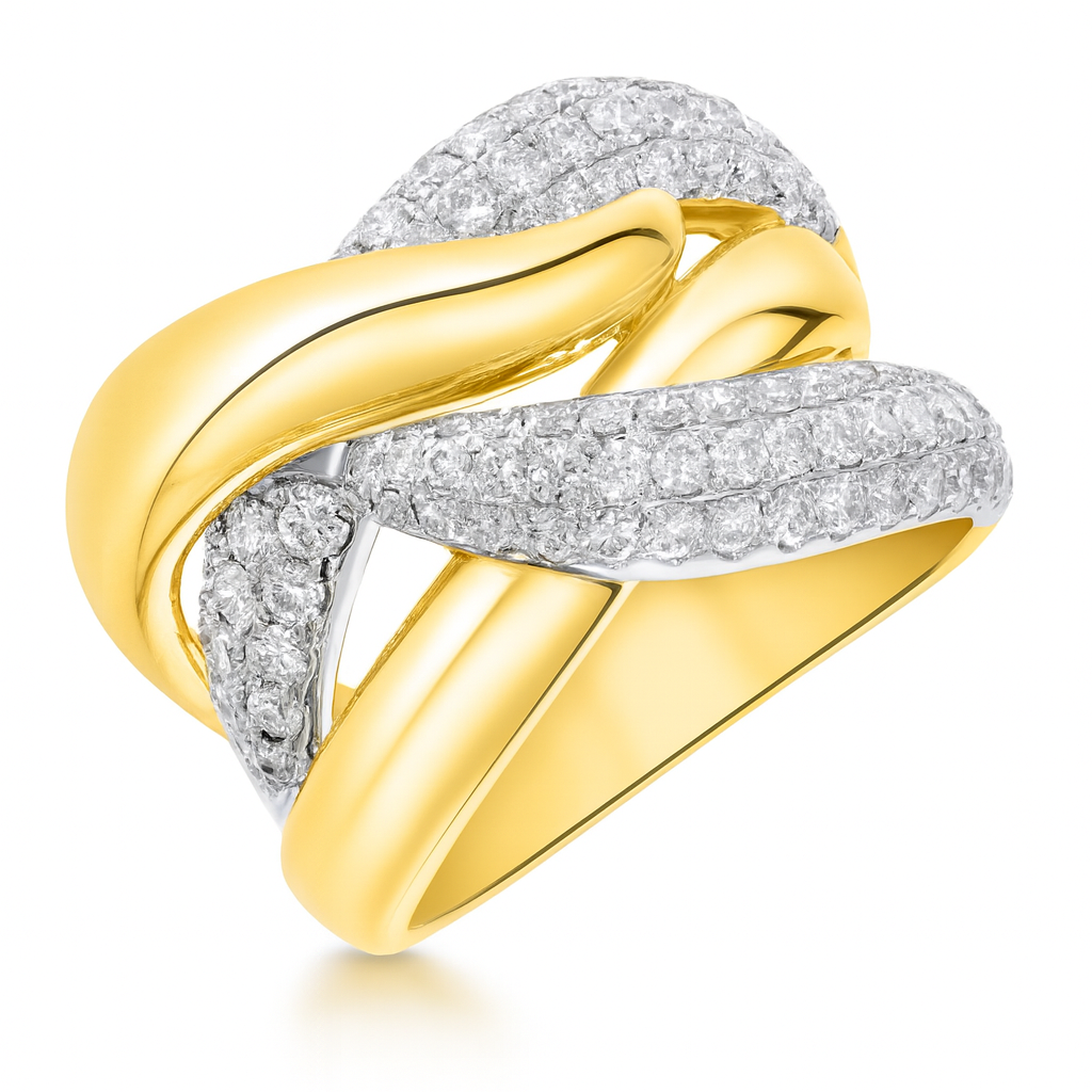 14krt geelgouden ring met briljant 89-1.44ct HSI