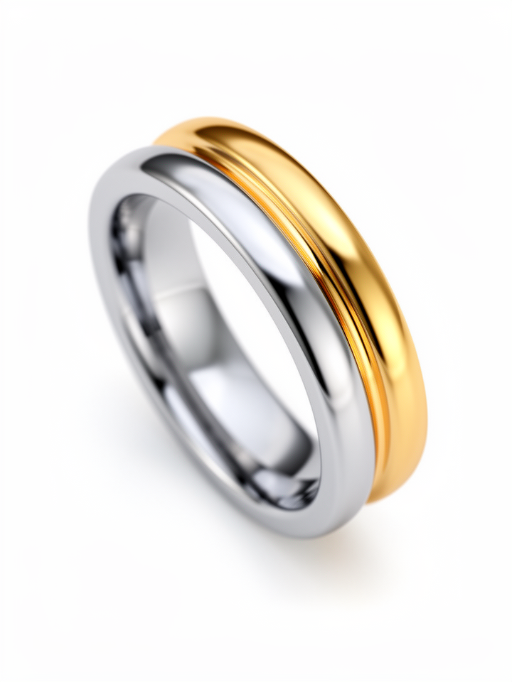 14krt bicolorgouden ring | 7mm