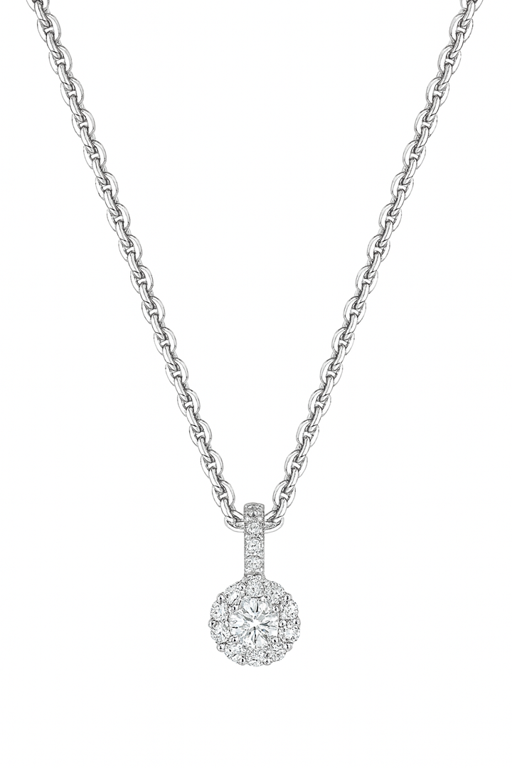 14krt witgouden hanger met 0.24ct briljant HSI