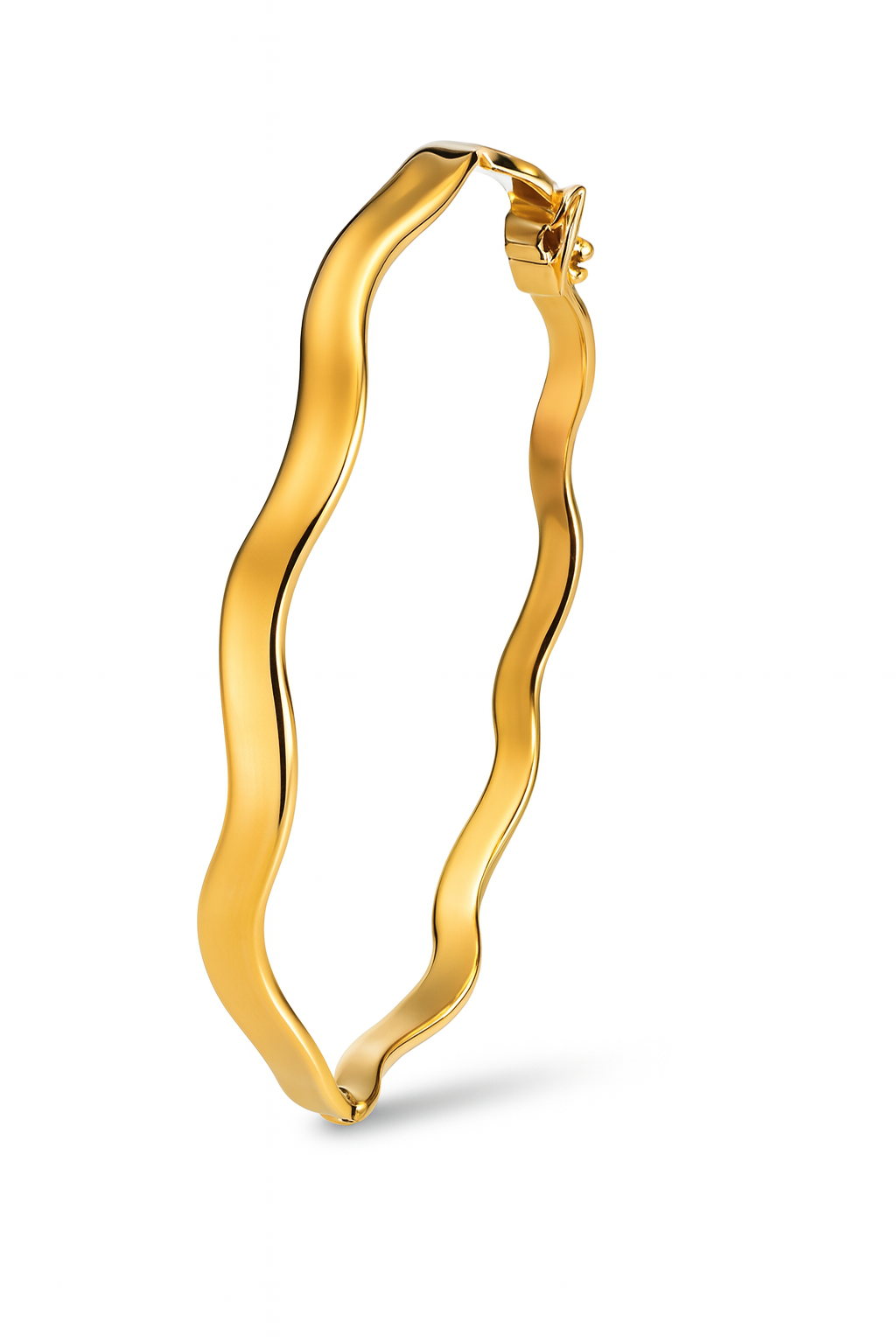 14krt geelgouden bangle met scharnier | 60x4mm