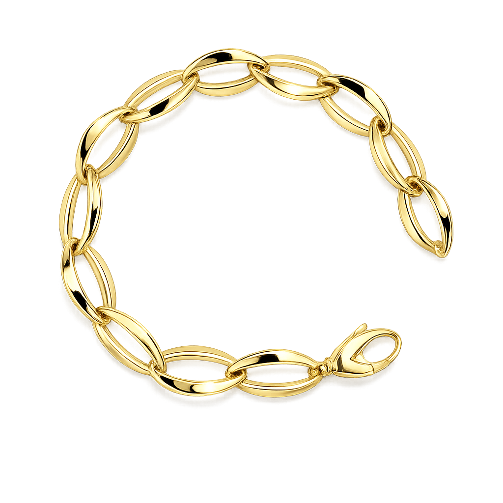 14krt geelgouden armband 10mm | 19cm