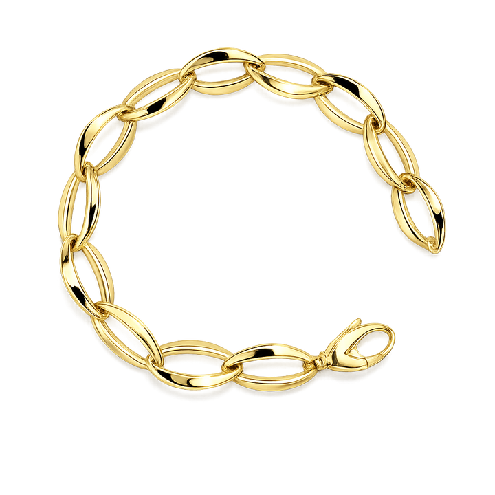 14krt geelgouden armband 10mm | 19cm