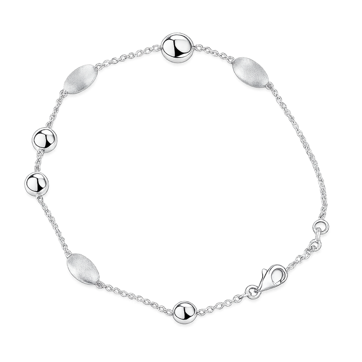14krt witgouden armband met ijsmat bedels | 19cm