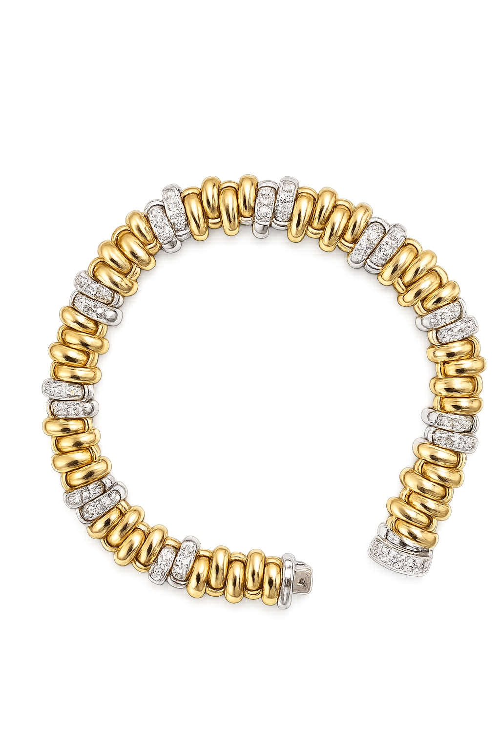 14krt bicolor gouden armband met diamant 1.26ct VS/W 10mm | 19,5cm