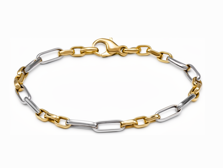 14krt bicolorgouden armband 4,5mm | 19cm