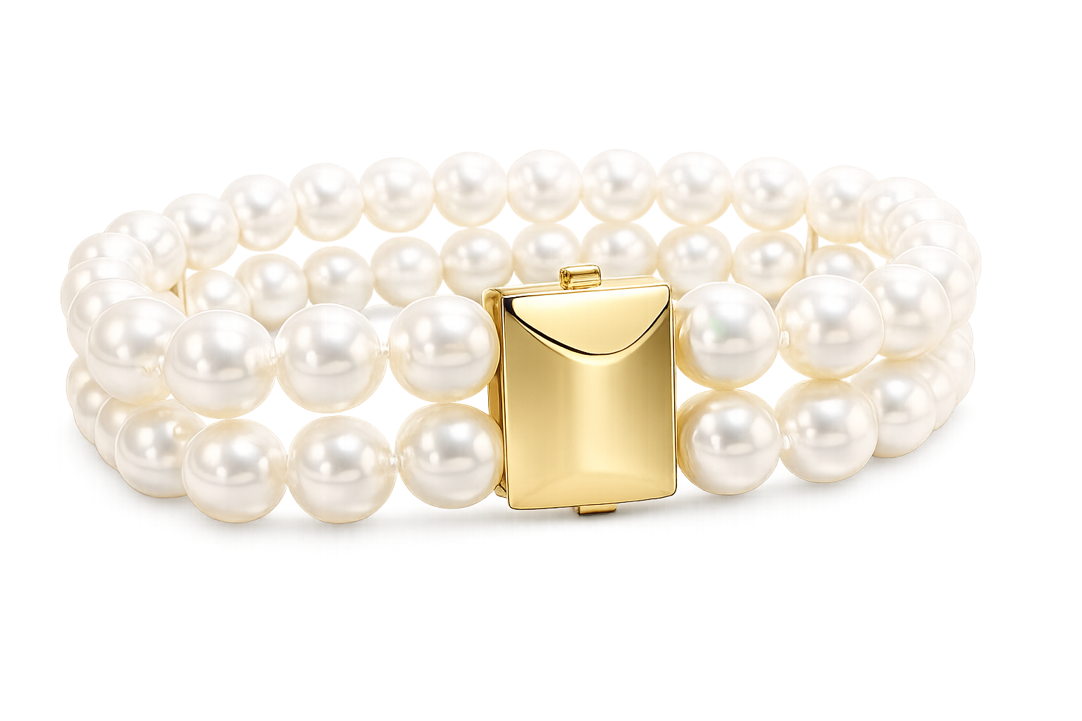14krt geelgouden armband met 7mm Akoya parels | 19cm