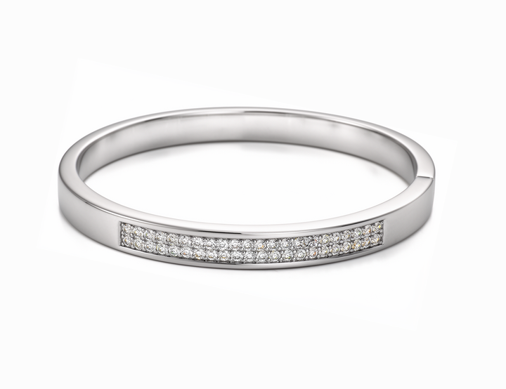 14krt witgouden bangle met briljant 50-1.09ct HSI | 62x5,5mm