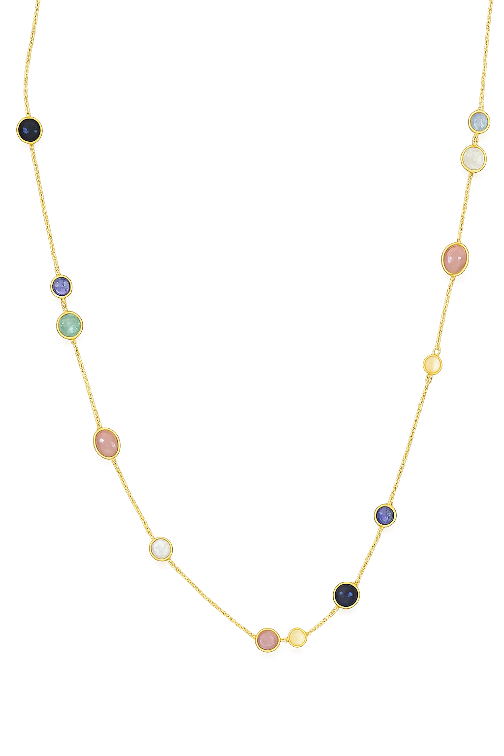 14krt geelgouden collier - multicolor | 45cm
