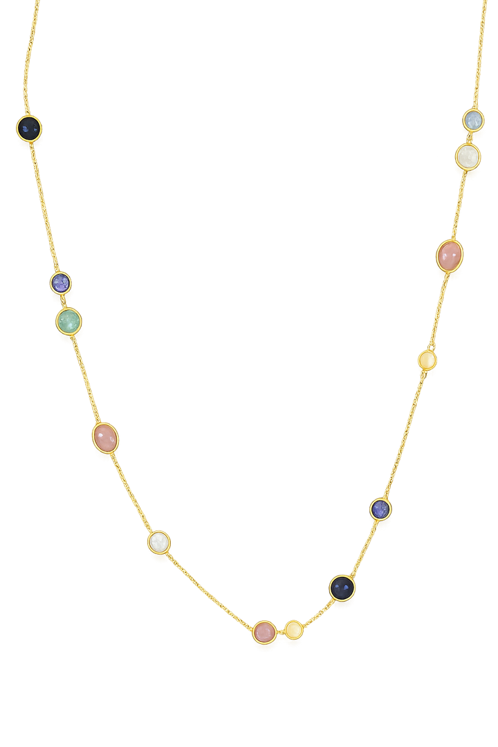 14krt geelgouden collier - multicolor | 45cm