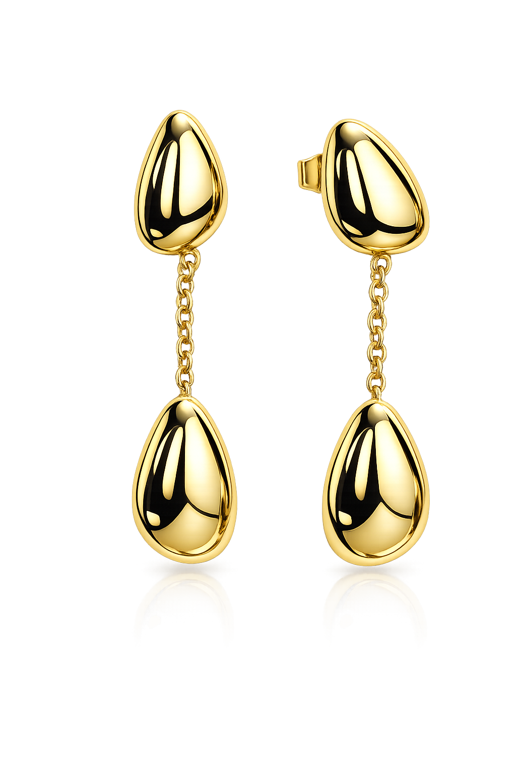 14krt geelgouden oorhangers | 30x4mm