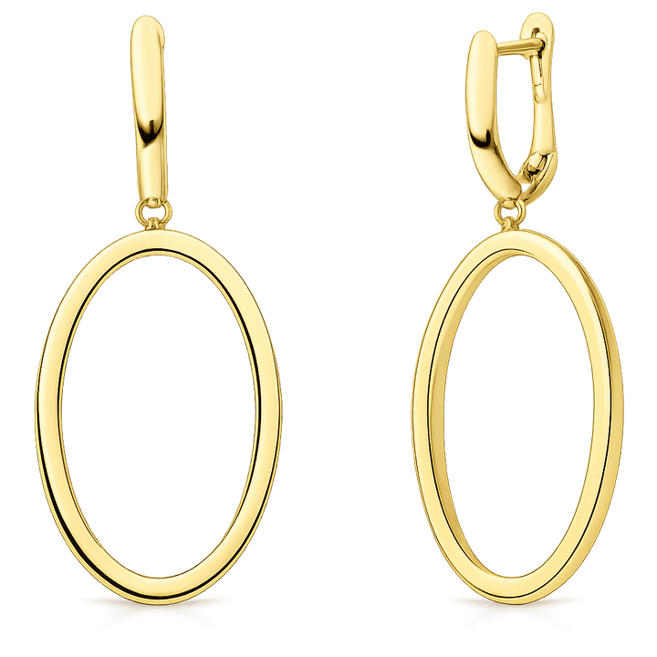 14krt geelgouden oorhangers | 39x15mm