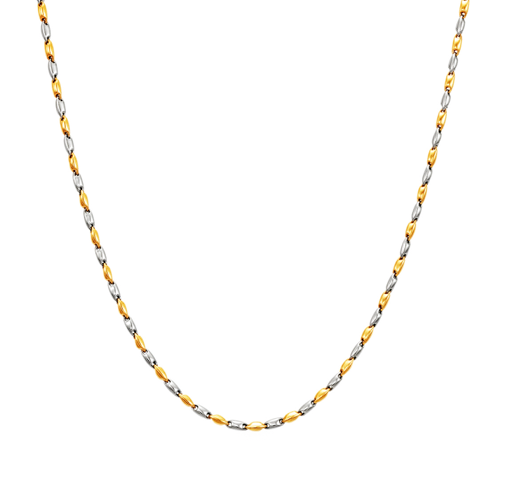 Monzario - 14krt bicolor gouden lengtecollier 3mm | 45cm