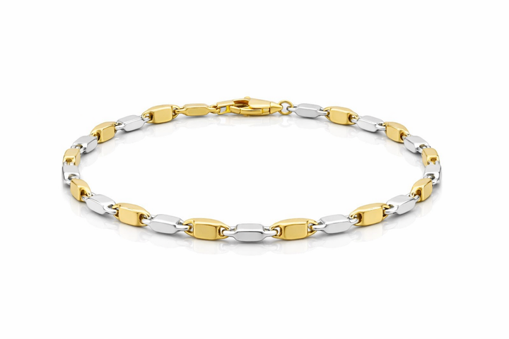 Monzario - 14krt bicolor gouden armband 3.0mm | 19,5cm