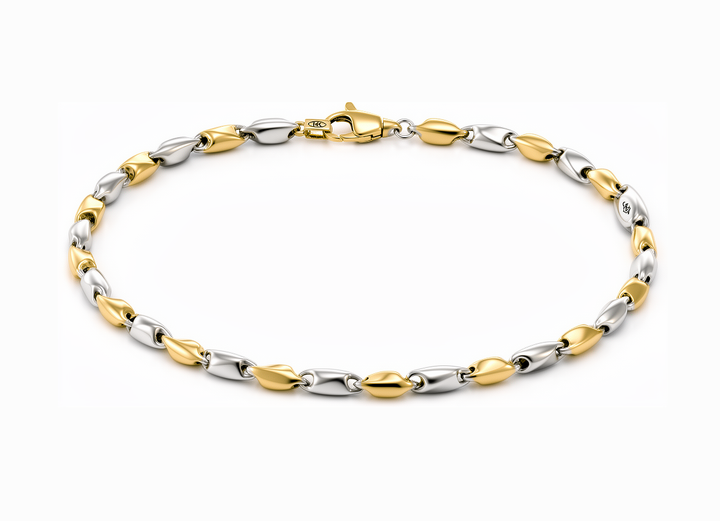 Monzario - 14krt bicolor gouden armband 3.0mm | 18,5cm