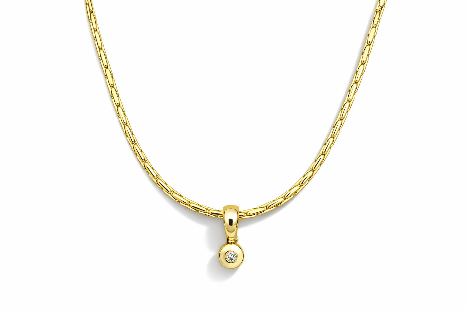 14krt geelgouden hanger met diamant | 0.05ct HSI