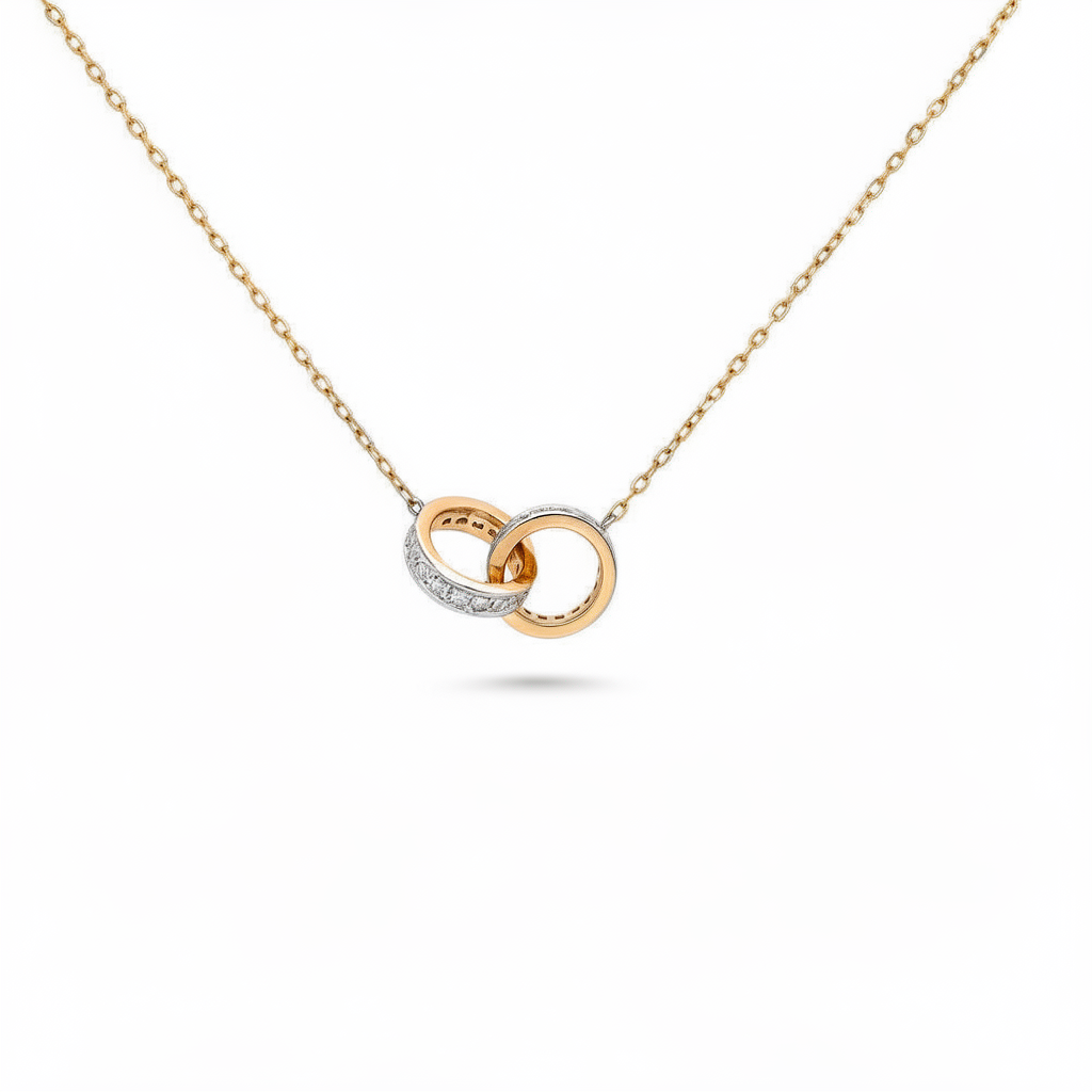 14krt geelgouden collier met diamant 34-0.24ct HSI | 45cm